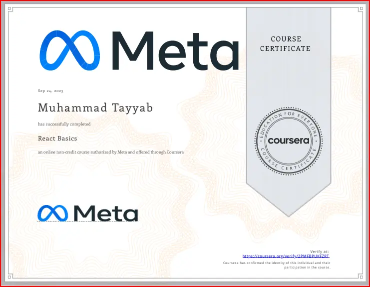 React Certificate